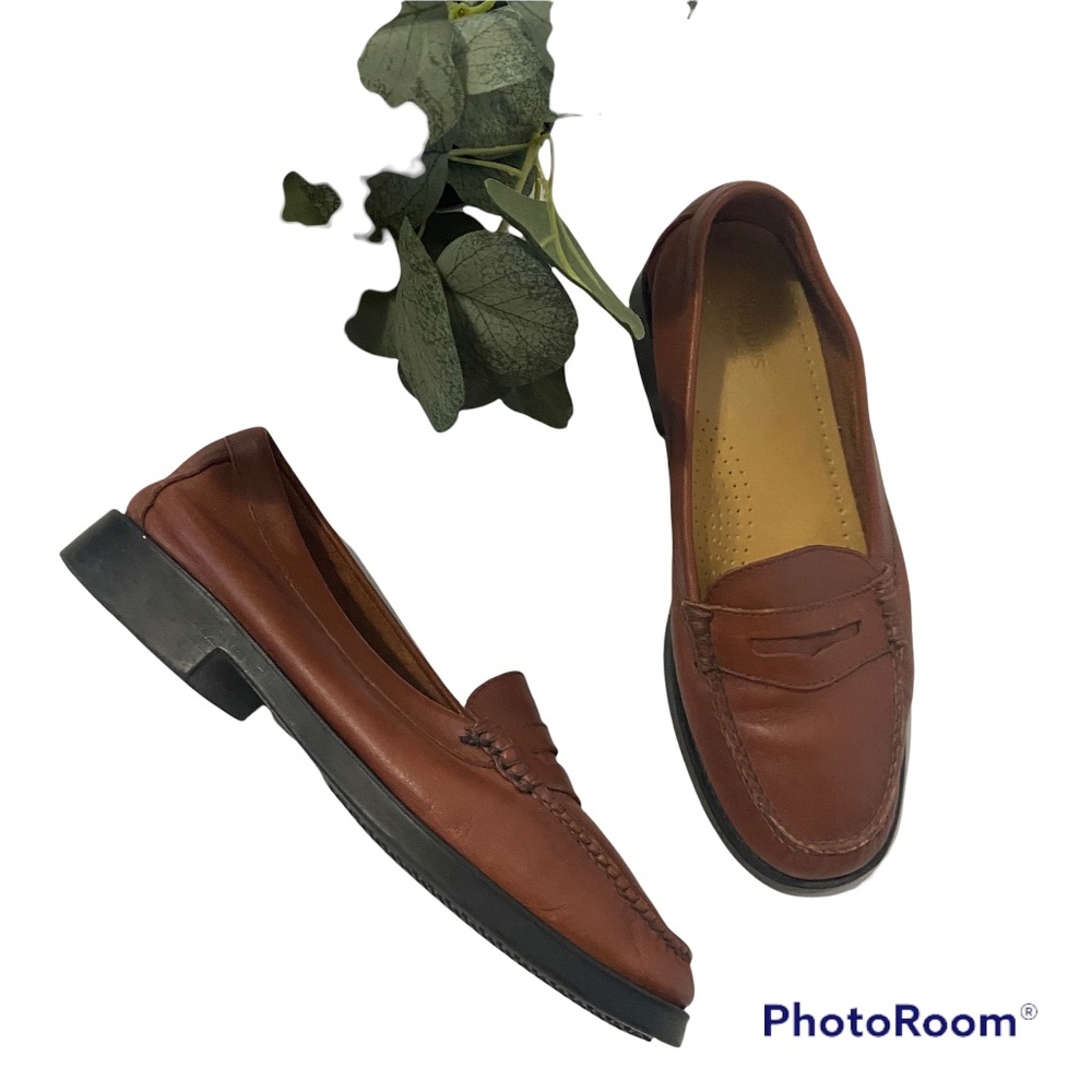 G.H. Bass & Co. Catherine Weejuns Brown Comfort Leather Loafers Shoes 7.5 W